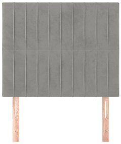 vidaXL Κεφαλάρια Κρεβατιού 2 τεμ. Αν. Γκρι 100x5x78/88 εκ. Βελούδινο