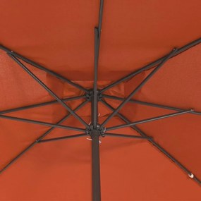 vidaXL Ομπρέλα Κήπου Τερακότα 295 x 295 x 245 εκ