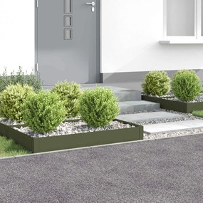 VidaXL Περίγραμμα γκαζόν 4 τμχ. 100 x 60 x 20 εκ. Ατσάλι Λαδί