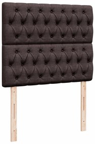vidaXL Κρεβάτι Boxspring με Στρώμα Σκούρο Καφέ 120x200 εκ. Υφασμάτινο