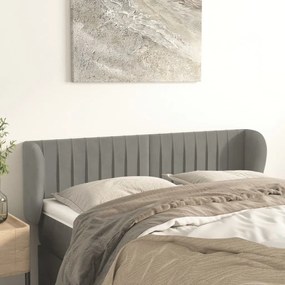 Κεφαλάρι με Πτερύγια Ανοιχτό Γκρι 147x23x78/88 εκ. Βελούδινο 3117430