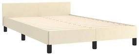 vidaXL Πλαίσιο Κρεβατιού με Κεφαλάρι Κρεμ 120x200 εκ. Συνθετικό Δέρμα