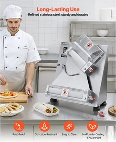 VEVOR 14 Inch Pizza Dough Roller Sheeter Automatic Commercial Dough Press 370W