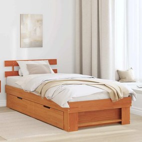 vidaXL Σκελετός Κρεβατιού Καφέ κεριού 80 x 200 cm Μασίφ ξύλο πεύκου