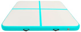 vidaXL Στρώμα Ενόργανης Φουσκωτό Πράσινο 200x200x20 εκ. PVC με Τρόμπα