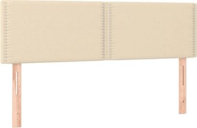 vidaXL Κρεβάτι Boxspring με Στρώμα Κρεμ 140x200 εκ. Υφασμάτινο