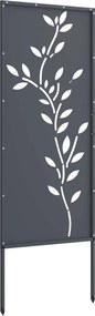 vidaXL Οθόνη Ιδιωτικότητας Κήπου Floral Ανθρακί 50 x 140 εκ