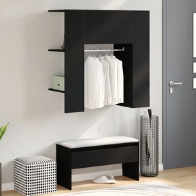 vidaXL Ντουλάπα Χειμώνα Μαύρη Δρυς 97,5x37x99 εκ. Επεξεργασμένο ξύλο