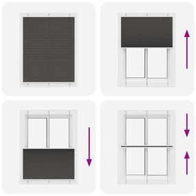 vidaXL Πλισέ περσίδα Μαύρο 105x150 cm Πλάτος υφάσματος 104,4 cm