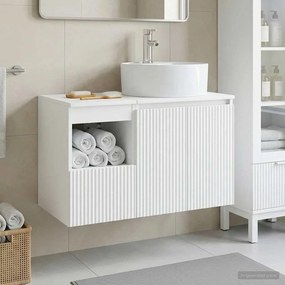 vidaXL Σετ Επίπλων Μπάνιου 2 τμχ. Λευκό Επεξεργασμένο Ξύλο