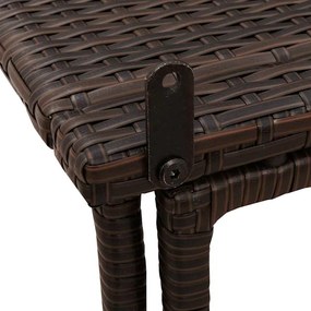 Πτυσσόμενο τραπέζι κήπου καφέ 90x51x75 cm Poly Rattan - Καφέ