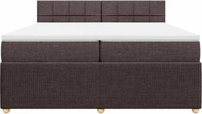 vidaXL Κρεβάτι Boxspring με Στρώμα Σκούρο Καφέ 200x200 εκ. Υφασμάτινο
