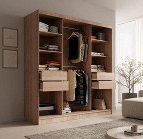 Ντουλάπα Kalli 200 συρόμενη-Sonoma - Mauro