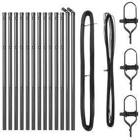 vidaXL Πόλοι Φράχτη 13 τμχ Γκρι Ø32 mm 80 cm Γαλβανισμένο Ατσάλι