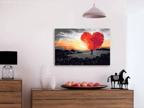 Πίνακας για να τον ζωγραφίζεις - Heart-Shaped Tree (Sunrise) 60x40