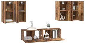 vidaXL Σετ επίπλου τηλεόρασης 6 pcs Παλαιό ξύλο 60 x 30 x 30 cm