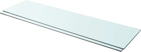 vidaXL Ράφια Πάνελ 2 τεμ. Διάφανα 110 x 30 εκ. Γυάλινα