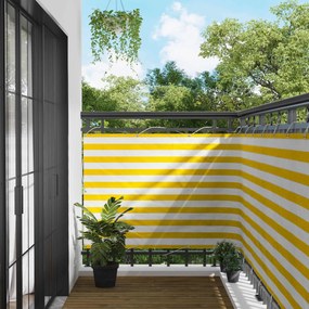 vidaXL Οθόνη Μπαλκονιού Κίτρινο και Λευκό 120 x 200 cm