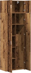 vidaXL Ντουλάπι αποθήκευσης 2 pcs Παλιό ξύλο 70 x 42,5 x 185 εκ