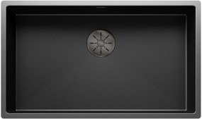 Blanco Claron 700-U Durinox Υποκαθήμενος Ανοξείδωτος Νεροχύτης Μ74xΠ44cm Dark Steel