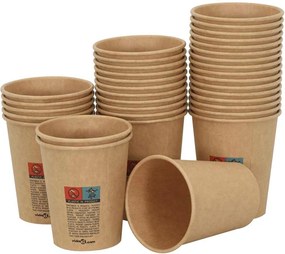 vidaXL Χάρτινα κύπελλα καφέ 1000 τεμάχια 8oz 200ml καφέ