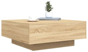 vidaXL Τραπεζάκι Σαλονιού με Φώτα LED Sonoma Δρυς 80 x 80 x 31 εκ.