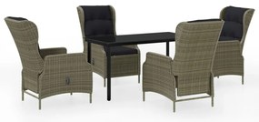vidaXL Σετ Τραπεζαρίας Κήπου 5 Τεμαχίων Καφέ