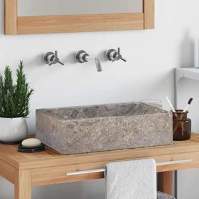 vidaXL Νιπτήρας Γυαλιστερό Γκρι 45 x 30 x 12 εκ. Μαρμάρινος