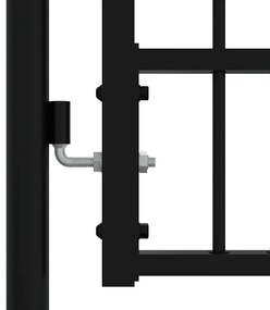 vidaXL Πόρτα Περίφραξης Kampen με Κορυφή Δόρυ Μαύρη 302x150 εκ. Ατσάλινη