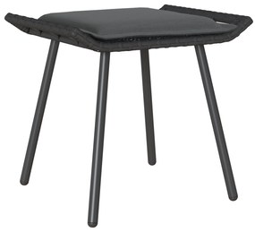 vidaXL Κήπος Σκαμπό 2 τμχ Μαύρο 50x40x45 εκ Συνθετικό Ρατάν