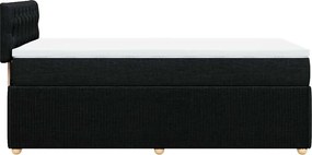 vidaXL Κρεβάτι Boxspring με Στρώμα Μαύρο 90x190 εκ.Υφασμάτινο