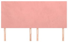 vidaXL Κεφαλάρια Κρεβατιού 4 τεμ. Ροζ 80 x 5 x 78/88 εκ. Βελούδινο