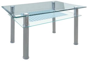 VERON Τραπέζι Τραπεζαρίας Κουζίνας Inox - Γυαλί