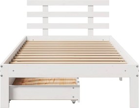 vidaXL Πλαίσιο Κρεβατιού με Συρτάρια Χωρίς Στρώμα Λευκό 90x190 εκ.