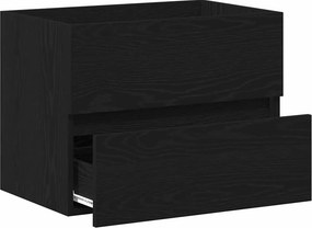 vidaXL Ντουλάπα Νιπτήρα Mπάνιου Μαύρη Οξυά 60 x 38,5 x 45 cm