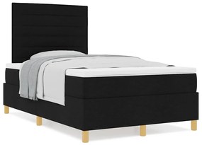 vidaXL Κρεβάτι με ελατήρια με στρώμα Μαύρο 120 x 200 cm ύφασμα