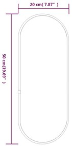 vidaXL Καθρέφτης Τοίχου Οβάλ Μαύρος 50x20 εκ.