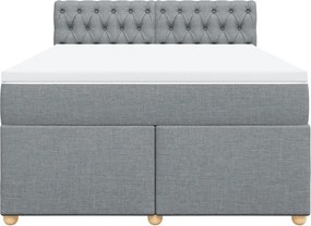 vidaXL Κρεβάτι Boxspring με Στρώμα Αν. Πράσινο 160x200εκ Υφασμάτινο