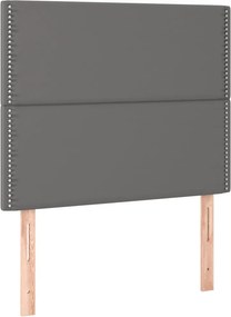 vidaXL Κεφαλάρι Κρεβατιού LED Γκρι 100x5x118/128 εκ