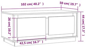 ΤΡΑΠΕΖΑΚΙ ΣΑΛΟΝΙΟΥ ΛΕΥΚΟ 102 X 50 X 44 ΕΚ. ΕΠΕΞΕΡΓΑΣΜΕΝΟ ΞΥΛΟ 819876