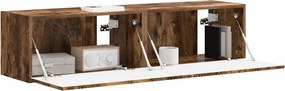 vidaXL Ντουλάπι Τηλεόρασης Τοίχου 2 pcs Καπνιστό Δρύς