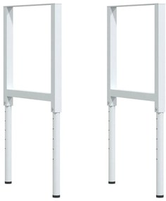 vidaXL Πάγκος Εργασίας Ορθογώνιος 100x60x(73-99,5) εκ Μασίφ Ξύλο Δρυός