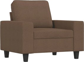 vidaXL Καναπές 4 τεμαχίων Καφέ ύφασμα