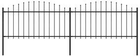 vidaXL Κάγκελα Περίφραξης με Λόγχες Μαύρα (1,25-1,5) x 3,4 μ. Ατσάλινα