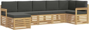 vidaXL Σειρά Καναπέ Εξωτερικού 7 pcs Άσπρο και Ανθρακί