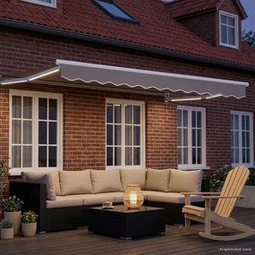 vidaXL Electric Awning Frame with LED and Wind Sensor 3 x 2.5 m Λευκό
