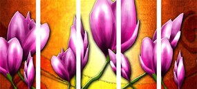 5 μέρος εικόνα ροζ λουλούδια σε στυλ έθνο - 200x100
