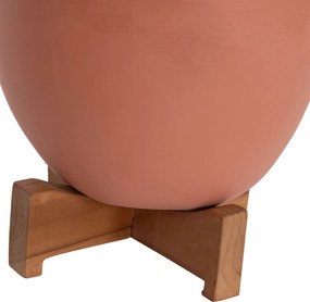 ΓΛΑΣΤΡΕΣ ΣΕΤ 2ΤΜΧ SEON HM4686.08 TERRACOTTA ΣΕ ΛΕΥΚΟ &amp; ΤΕΡΑΚΟΤΑ--TEAK ΒΑΣΗ