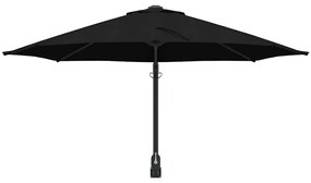 vidaXL Ομπρέλα Κήπου Μαύρο 248 x 248 x 148 εκ Πολυεστέρας, Χάλυβας