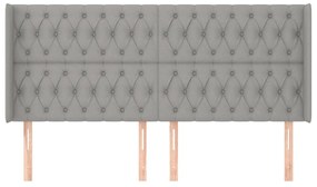 vidaXL Κεφαλάρι με Πτερύγια Ανοιχτό Γκρι 183x16x118/128 εκ. Υφασμάτινο
